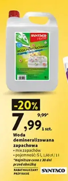 Woda demineralizowana zapachowa Syntaco