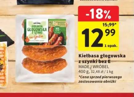 Kiełbasa głogowska z szynki bez E Madej Wróbel