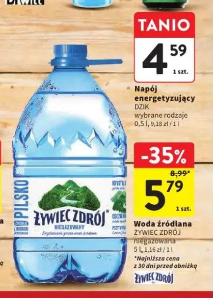 Woda źródlana niegazowana Żywiec Zdrój