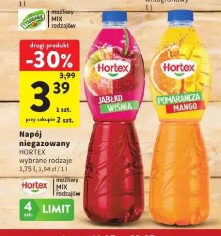 Napój niegazowany Hortex jabłko wiśnia