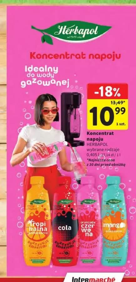 Koncentrat napoju Herbapol tropikalna pomarańcza +3 warianty