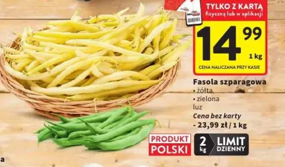 Fasola szparagowa żółta luz +1 wariant