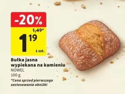 Bułka jasna wypiekana na kamieniu Nowel