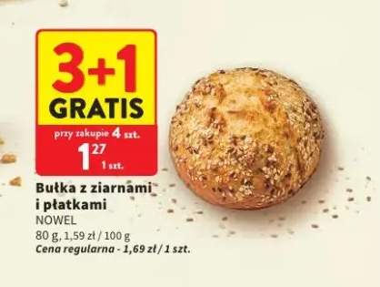 Bułka z ziarnami i płatkami Nowel