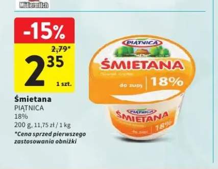 Śmietana Piątnica 18%
