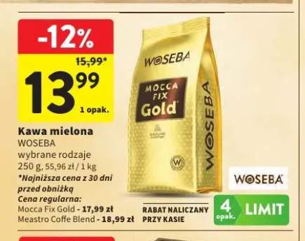 Kawa mielona Woseba Mocca Fix Gold +1 wariant
