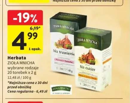 Herbata ekspresowa Zioła Mnicha Na trawienie +1 wariant