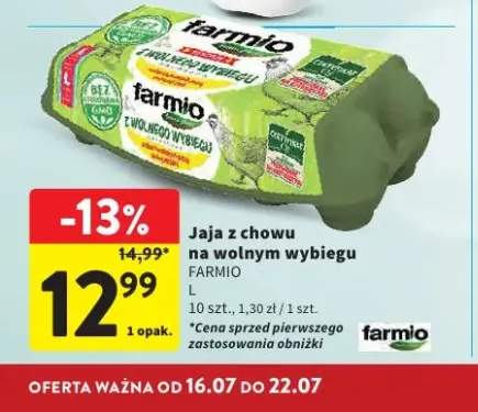 Jaja z chowu na wolnym wybiegu Farmio 10-pak L