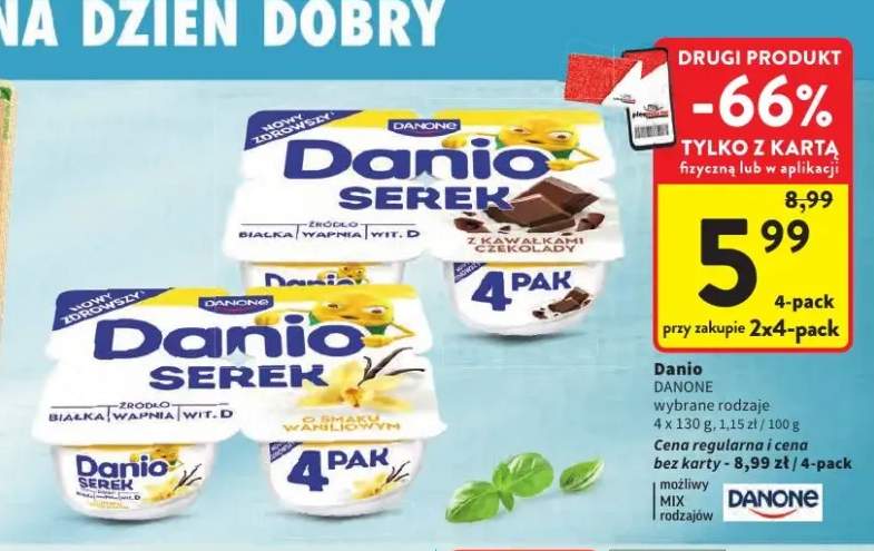 Serek homogenizowany Danio o smaku waniliowym 4-pak