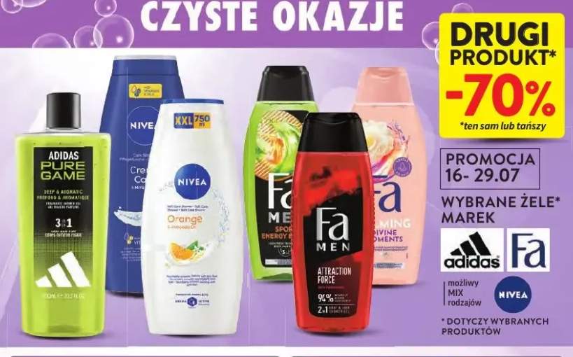Żele pod prysznic Adidas Fa Nivea +6 wariantów