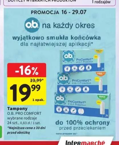 Tampony O.B. ProComfort +3 warianty