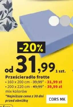 Prześcieradło frotte CORS MK 160x200 cm