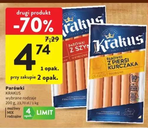 Parówki z szynki Krakus +1 wariant