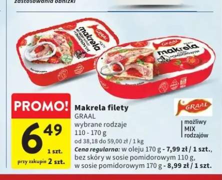 Makrela filety w oleju Graal +2 warianty