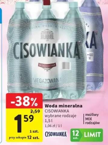 Woda mineralna Cisowianka niegazowana +1 wariant