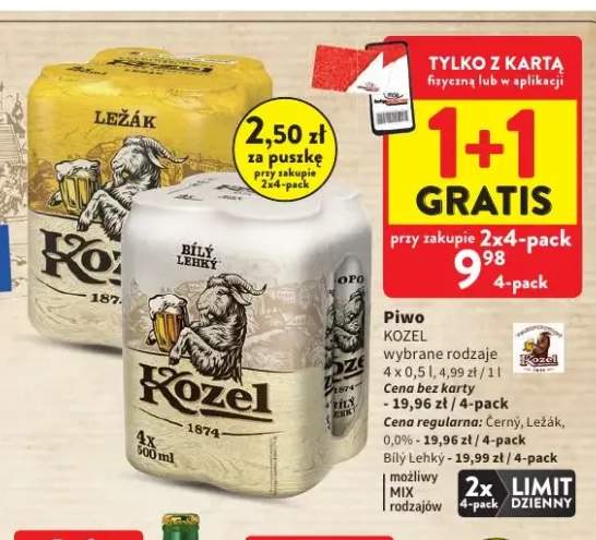 Piwo Kozel Černý +4 warianty