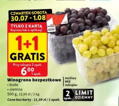 Winogrono bezpestkowe białe +1 wariant
