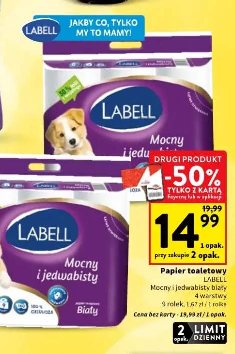 Papier toaletowy Labell Mocny i jedwabisty biały
