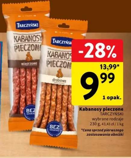 Kabanosy pieczone wieprzowe Tarczyński +1 wariant