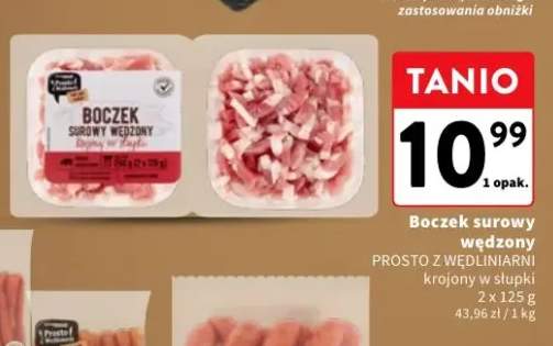 Boczek surowy wędzony krojony w słupki Prosto z Wędliniarni