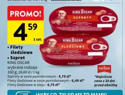 Filety śledziowe w sosie pomidorowym King Oscar +2 warianty