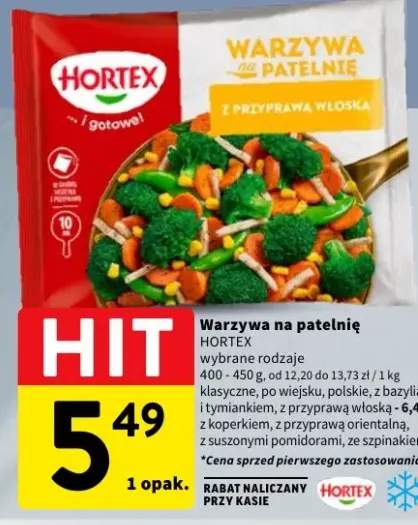 Warzywa na patelnię Hortex klasyczne +8 wariantów