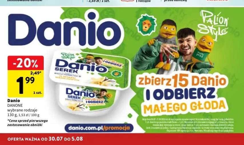 Serek homogenizowany Danio o smaku waniliowym