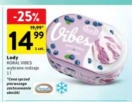 Lody Koral Vibes Śmietanka & Jagoda