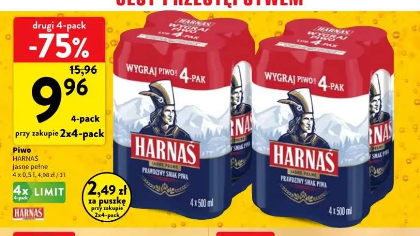 Piwo Harnaś Jasne Pełne 4-pak