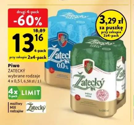 Piwo Žatecký Světlý Ležák 4-pak +1 wariant