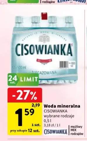 Woda mineralna Cisowianka Niegazowana