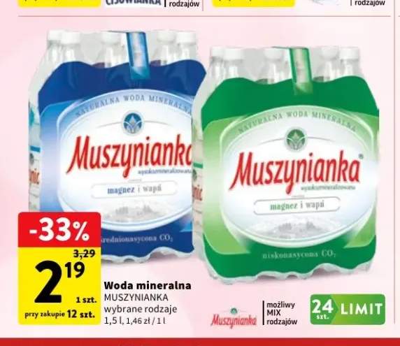 Woda mineralna Muszynianka Średnionasycona +1 wariant