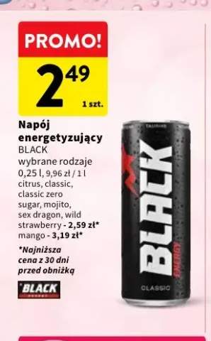 Napój energetyzujący Black Citrus +3 warianty