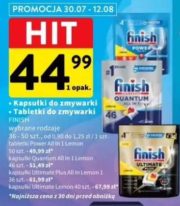 Kapsułki do zmywarki Finish Quantum All in 1 Lemon 46-pak +2 warianty