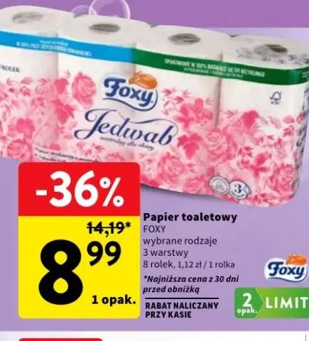 Papier toaletowy Foxy Jedwab 8-pak