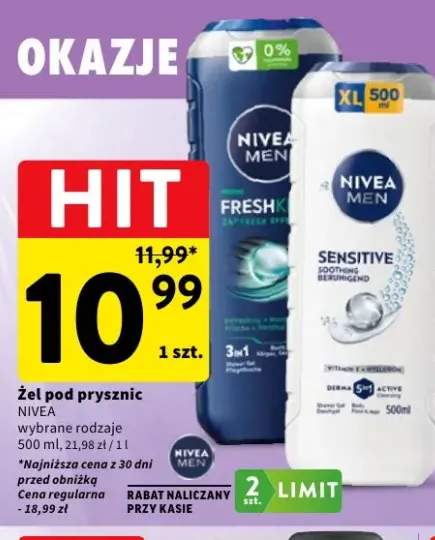 Żel pod prysznic Nivea Men Fresh Kick +1 wariant