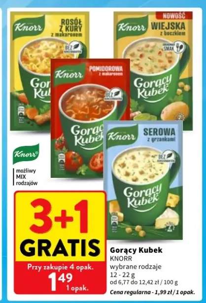 Zupa instant Knorr Gorący Kubek Rosół z kury z makaronem +2 warianty