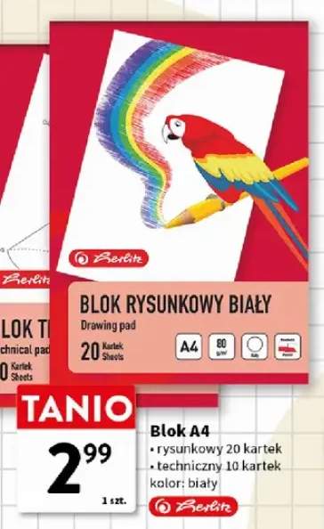 Blok rysunkowy biały Herlitz A4 +1 wariant