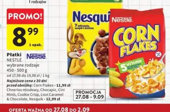 Płatki śniadaniowe Nestlé Nesquik +6 wariantów