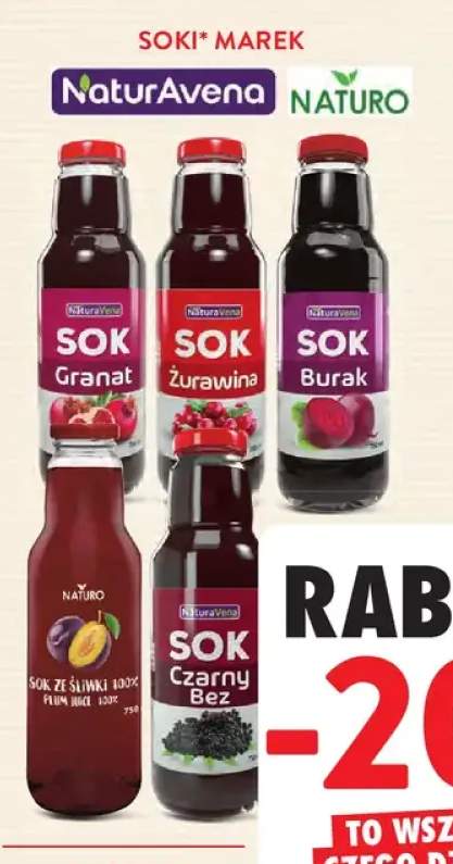 Sok z żurawiny NaturAvena +4 warianty