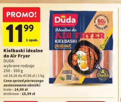 Kiełbaski idealne do Air Fryer białe Duda +1 wariant