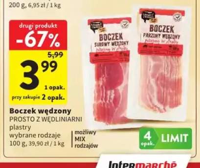 Boczek surowy wędzony w plastrach Prosto z Wędliniarni +1 wariant