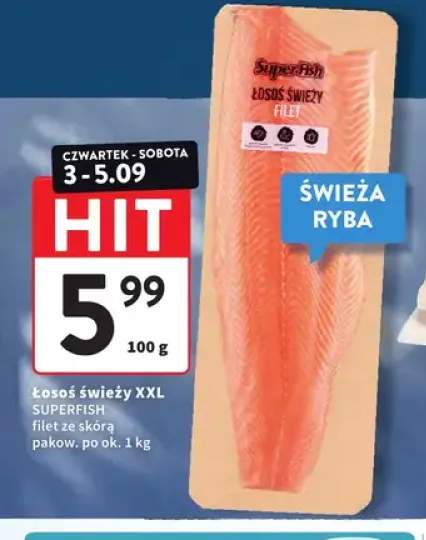 Łosoś świeży XXL SuperFish filet ze skórą