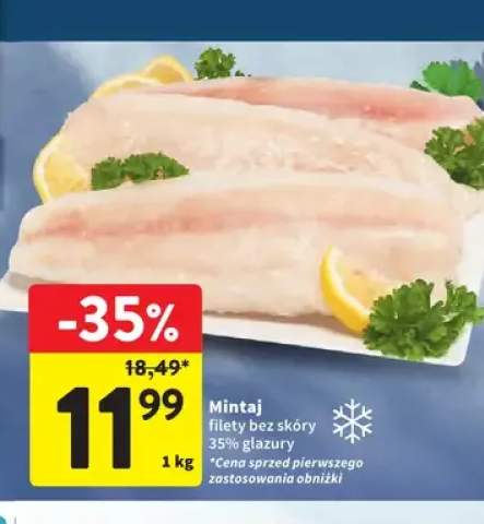 Mintaj filety bez skóry 35% glazury