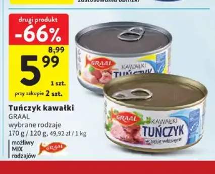 Tuńczyk kawałki w sosie własnym Graal +1 wariant