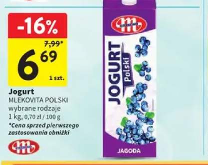 Jogurt Mlekovita Polski jagodowy