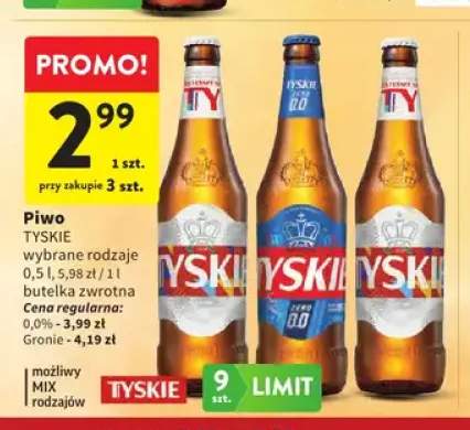 Piwo bezalkoholowe Tyskie +1 wariant
