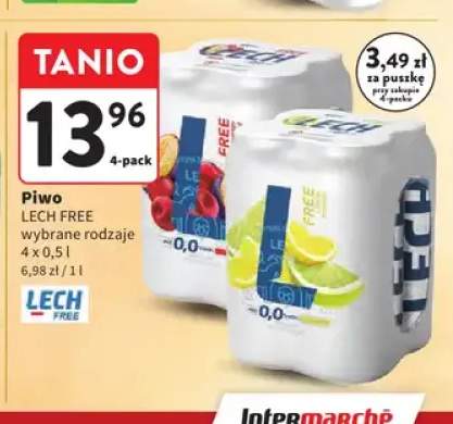 Piwo bezalkoholowe Lech limonka z miętą 4-pak 500 ml +1 wariant