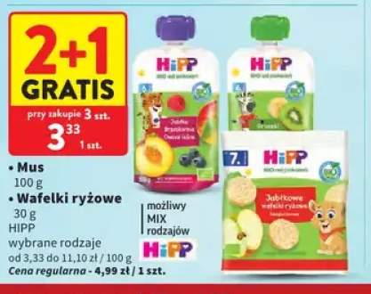 Mus owocowy HiPP jabłko brzoskwinie owoce leśne +2 warianty
