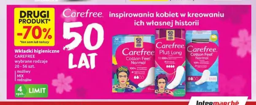 Wkładki higieniczne Carefree Cotton Feel Normal +1 wariant